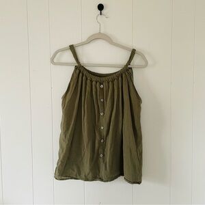 Listicle Olive Green Sleeveless Blouse
